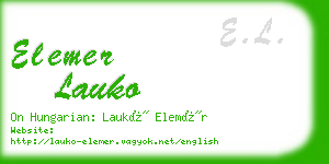 elemer lauko business card